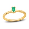 Thumbnail Image 1 of Natural Emerald Oval Bezel Ring 14K Yellow Gold