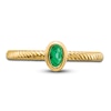 Thumbnail Image 3 of Natural Emerald Oval Bezel Ring 14K Yellow Gold