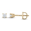 Thumbnail Image 2 of Certified Diamond Solitaire Stud Earrings 1/3 ct tw Round 14K Yellow Gold (I/I1)