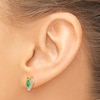 Thumbnail Image 3 of Natural Emerald Earrings 1/20 ct tw Diamonds 14K Yellow Gold