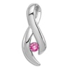 Thumbnail Image 1 of Natural Pink Sapphire Necklace Charm 14K White Gold 3mm