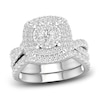 Thumbnail Image 0 of Diamond Double Halo Bridal Set 2 ct tw Round 14K White Gold