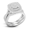 Thumbnail Image 1 of Diamond Double Halo Bridal Set 2 ct tw Round 14K White Gold