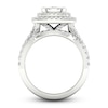 Thumbnail Image 3 of Diamond Double Halo Bridal Set 2 ct tw Round 14K White Gold