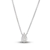 Thumbnail Image 1 of Lab-Created Diamond Solitaire Necklace 1 ct tw Pear-shaped 14K White Gold 19&quot; (SI2/F)