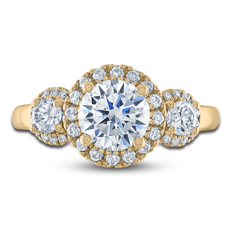 Main Image 3 of Vera Wang WISH Diamond Engagement Ring 2-1/4 ct tw Round 18K Yellow Gold