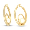 Thumbnail Image 2 of Freshwater Cultured Pearl Hoop Earrings 14K Yellow Gold