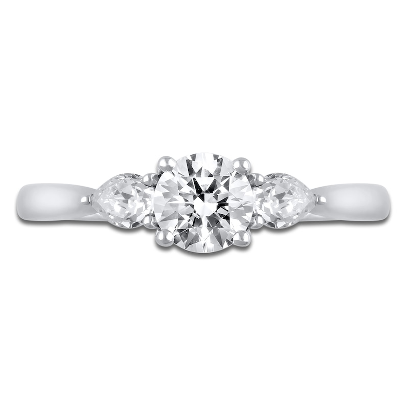 Diamond 3-Stone Engagement Ring 1 ct tw Pear/Round 14K White Gold