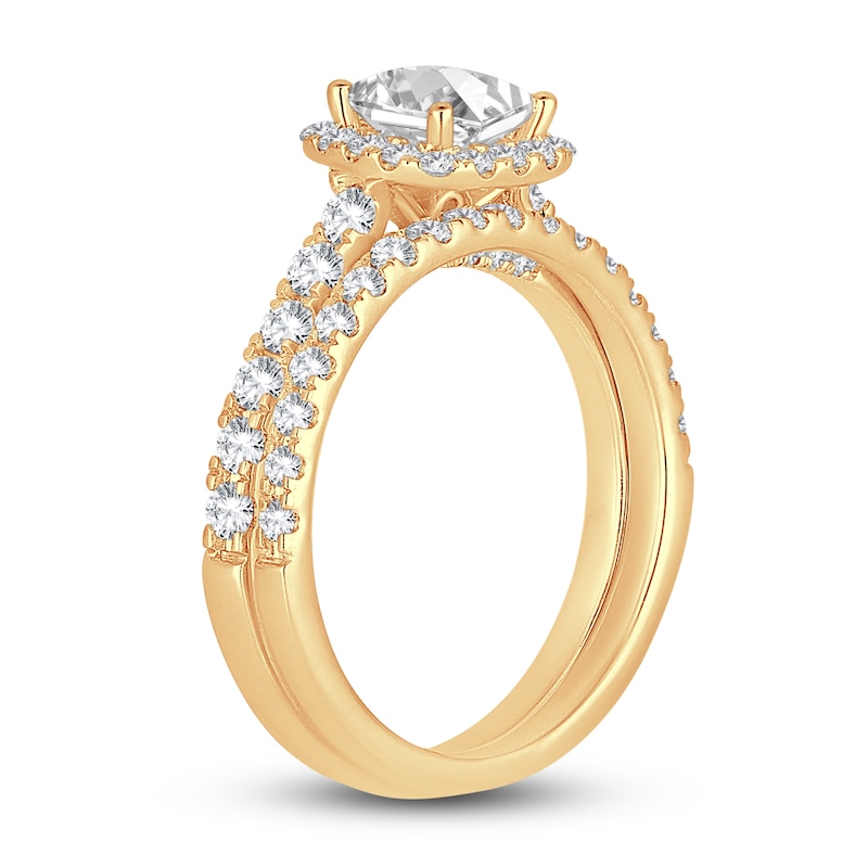 Diamond Bridal Set 1-1/2 ct tw Princess/Round 14K Yellow Gold