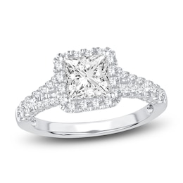 Diamond Engagement Ring 1-3/4 ct tw Princess/Round 14K White Gold