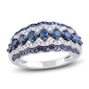 Thumbnail Image 1 of Blue & White Diamond Anniversary Band 1 ct tw Round 14K White Gold