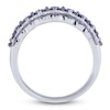 Thumbnail Image 2 of Blue & White Diamond Anniversary Band 1 ct tw Round 14K White Gold