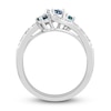 Thumbnail Image 2 of Montana Blue Round-Cut Natural Sapphire Ring 1/6 ct tw Diamonds 14K White Gold