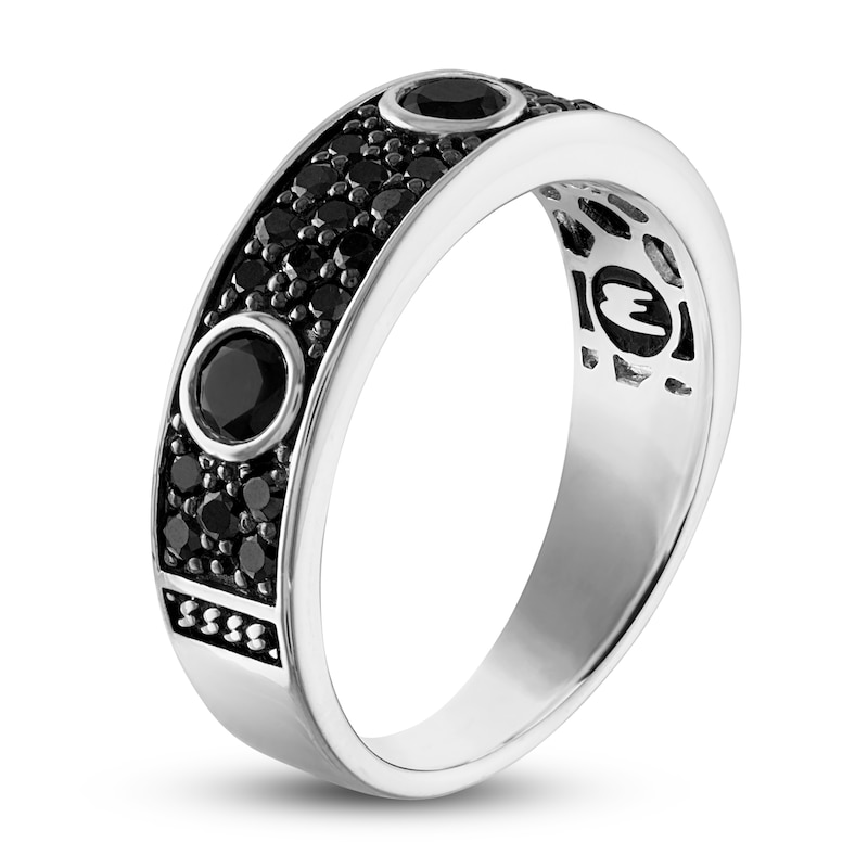 Main Image 2 of 1933 by Esquire Men's Natural Black Spinel Ring Sterling Silver