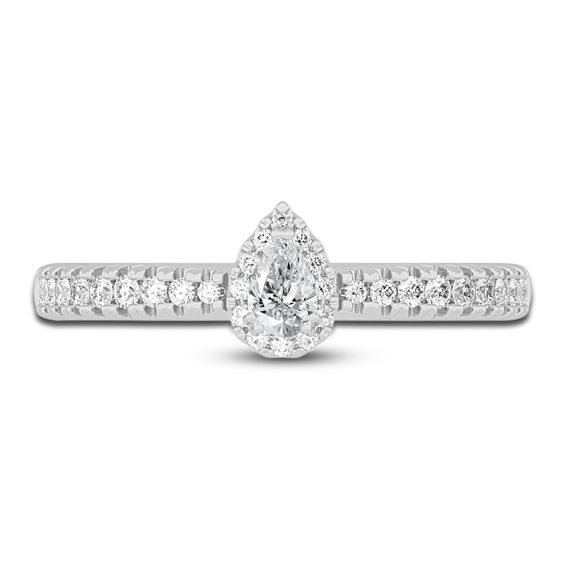 Diamond Promise Ring 3/8 ct tw Pear/Round 14K White Gold