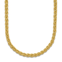 High-Polish Wheat Chain Necklace 24K Yellow Gold 24&quot; 4.0mm