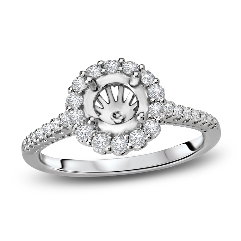 Main Image 1 of Diamond Engagement Ring Setting 1/2 ct tw Round 14K White Gold