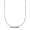 Thumbnail Image 1 of Men's Lab-Created Diamond Tennis Necklace 7 ct tw Round 14K White Gold 22&quot;