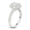 Thumbnail Image 2 of Certified Diamond Engagement Ring 1-1/2 ct tw Emerald/Round 14K White Gold