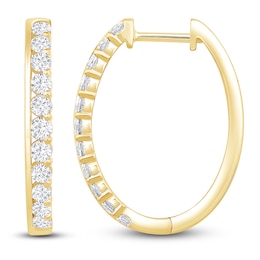 Diamond Hoop Earrings 3/4 ct tw 10K Yellow Gold