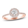 Thumbnail Image 1 of Diamond Floral Halo Engagement Ring 3/4 ct tw 14K Rose Gold