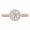 Thumbnail Image 3 of Diamond Floral Halo Engagement Ring 3/4 ct tw 14K Rose Gold