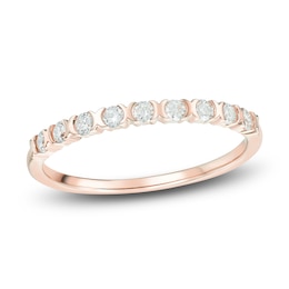 Diamond X Bezel Anniversary Band 1/4 ct tw 14K Rose Gold