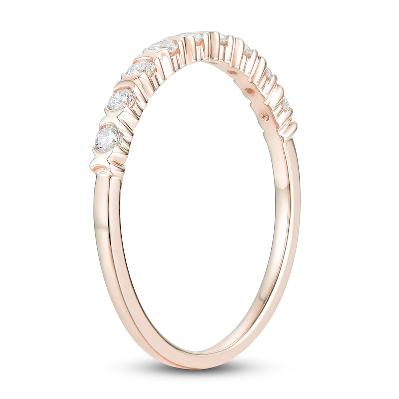 Main Image 2 of Diamond X Bezel Anniversary Band 1/4 ct tw 14K Rose Gold