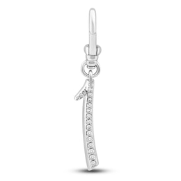 Charm'd by Lulu Frost Pavé Diamond Number 1 Charm 1/10 ct tw 10K White Gold