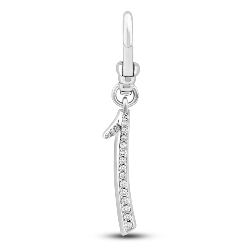 Charm'd by Lulu Frost Pavé Diamond Number 1 Charm 1/10 ct tw 10K White Gold