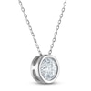 Thumbnail Image 2 of Certified Diamond Bezel-Set Solitaire Necklace 1 ct tw 14K White Gold 18&quot; (I1/I)