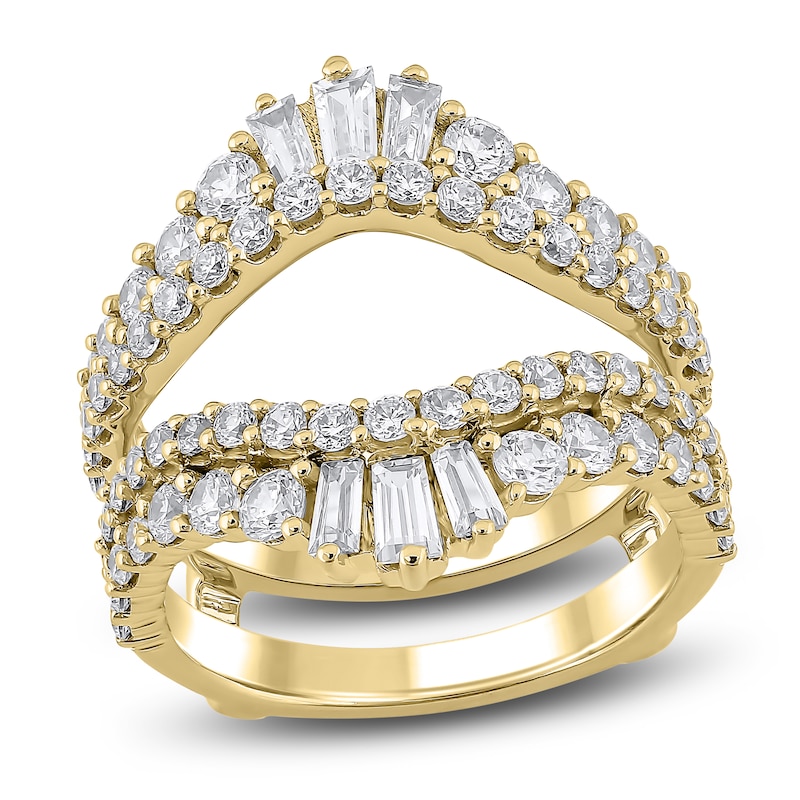 Main Image 1 of Lab-Created Diamond Enhancer Baguette & Round-Cut Ring 2 ct tw 14K Yellow Gold