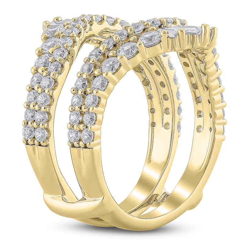 Main Image 2 of Lab-Created Diamond Enhancer Baguette & Round-Cut Ring 2 ct tw 14K Yellow Gold