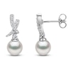 Thumbnail Image 2 of Yoko London Akoya Cultured Pearl & Diamond Crossover Earrings 1/4 ct tw 18K White Gold