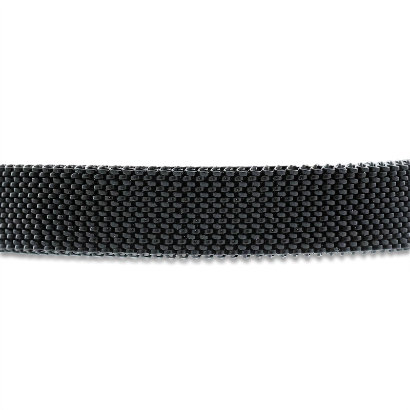 ZYDO Diamond Black Mesh Stretch Bracelet 1/10 ct tw Brown Ion-Plated Stainless Steel & 18K Yellow Gold 6.5"