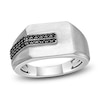 Thumbnail Image 0 of Men's Black Diamond Angled Fashion Ring 1/4 ct tw Sterling Silver