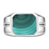 Thumbnail Image 2 of Men's Octagon-Cut Natural Malachite & Black Spinel Ring Stainless Steel