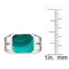 Thumbnail Image 5 of Men's Octagon-Cut Natural Malachite & Black Spinel Ring Stainless Steel