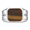 Thumbnail Image 2 of Men's Octagon-Cut Natural Tiger's Eye Quartz & Black Spinel Ring Stainless Steel