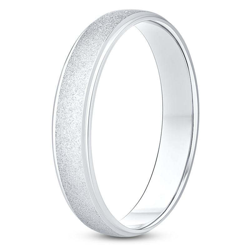 Main Image 2 of Men's Sandblasted Wedding Band 14K White Gold 4mm