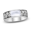 Thumbnail Image 1 of Men's Natural Mother-of-Pearl Weave Pattern Ring Sterling Silver