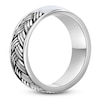 Thumbnail Image 2 of Men's Natural Mother-of-Pearl Weave Pattern Ring Sterling Silver