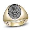 Thumbnail Image 1 of Men's Black Diamond Accent Sculpted Lion Ring Sterling Silver & 14K Yellow Gold Plating