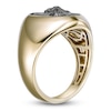 Thumbnail Image 2 of Men's Black Diamond Accent Sculpted Lion Ring Sterling Silver & 14K Yellow Gold Plating