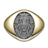 Thumbnail Image 2 of Men's Black Diamond Accent Sculpted Lion Ring Sterling Silver & 14K Yellow Gold Plating