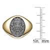 Thumbnail Image 4 of Men's Black Diamond Accent Sculpted Lion Ring Sterling Silver & 14K Yellow Gold Plating