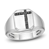 Thumbnail Image 0 of Men's Black Diamond Octagon Signet Ring 1/8 ct tw Sterling Silver