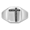 Thumbnail Image 2 of Men's Black Diamond Octagon Signet Ring 1/8 ct tw Sterling Silver