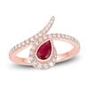 Thumbnail Image 0 of Pear-Shaped Natural Ruby & Diamond Bypass Ring 1/3 ct tw 14K Rose Gold