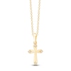 Thumbnail Image 1 of Children's Diamond-Accent Cross Necklace 14K Yellow Gold 13&quot;